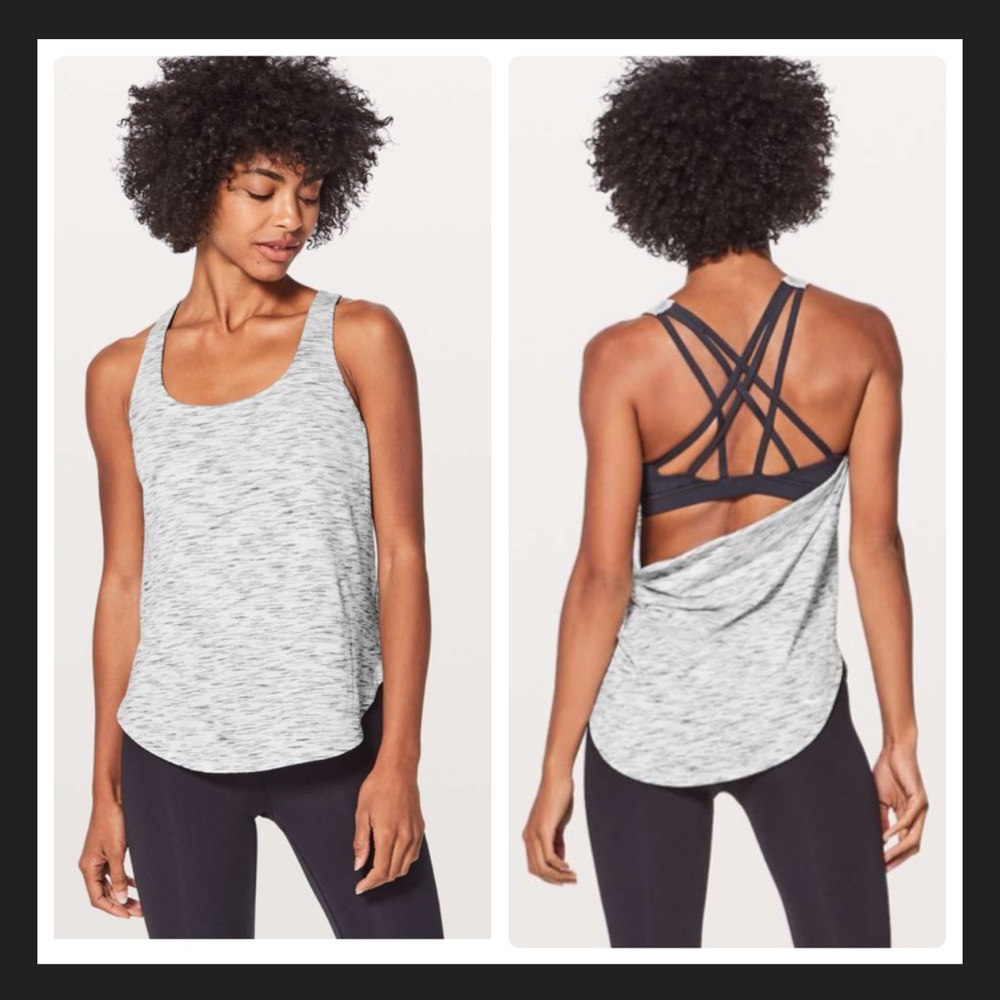 Lululemon Free To Be Serene Tank Tiger Space Dye Black White / Deep Coal
